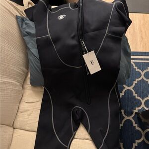 Lemorecn Men's Black Swim Bodysuit Large 3MM